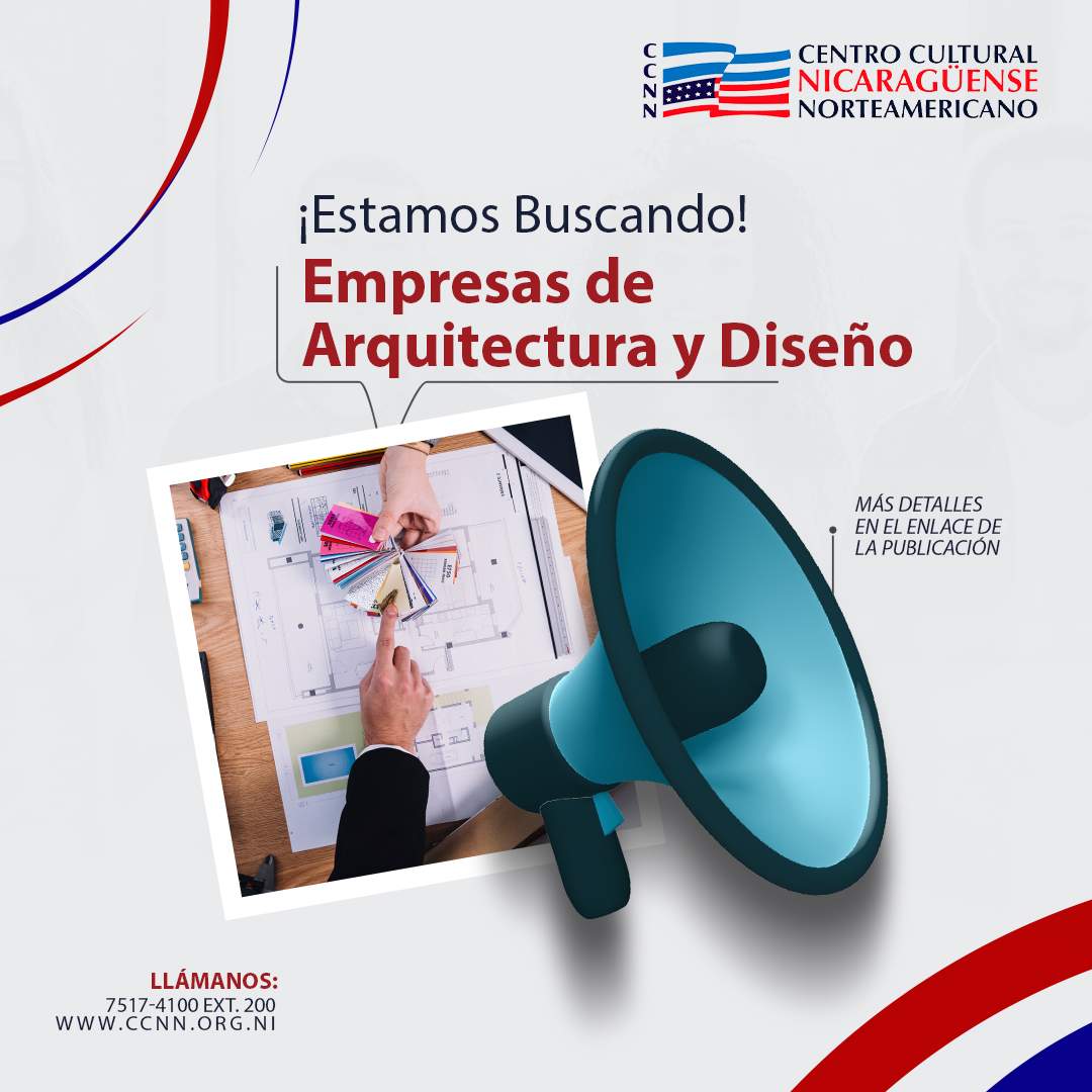 ¡Convocatoria Abierta!
El Centro Cultural Nicaragüense Norteamericano busca empresas de diseño arquitectónico con experiencia comprobada en remodelaciones y ampliaciones de instalaciones culturales y educativas.
Entrar al enlace para mayor información: forms.gle/XmeupRG3wxHtt8…