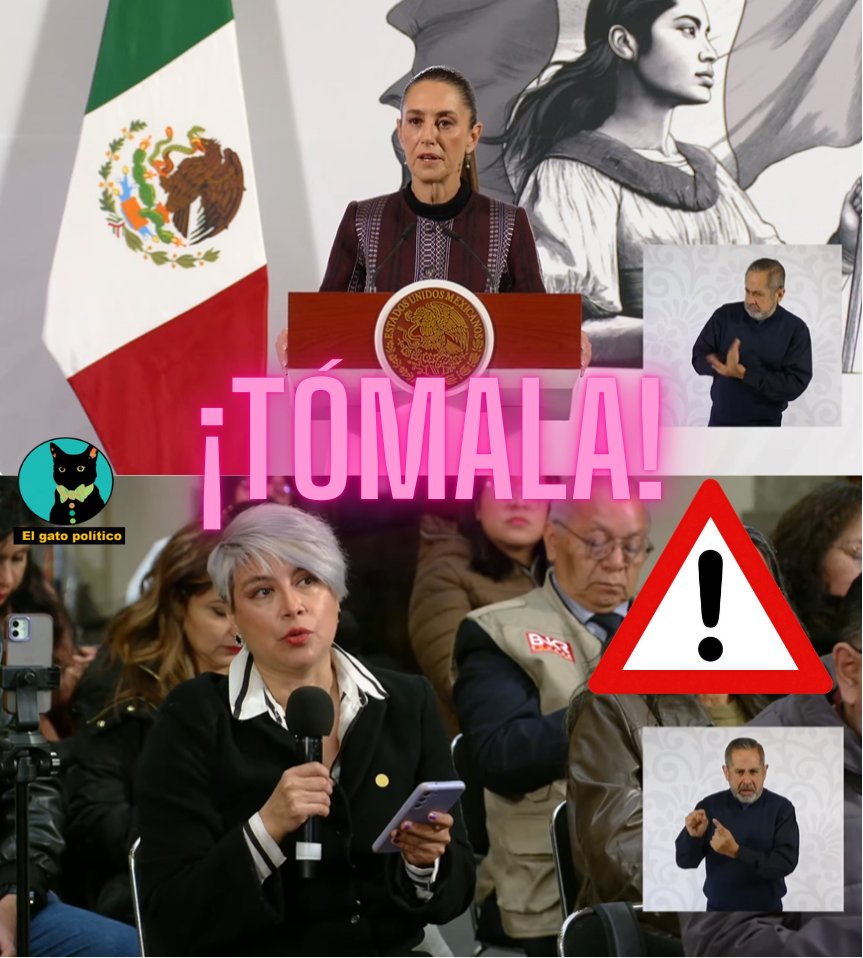 🔴🔴¡Tómala!
Qué encantador ver cómo con tanta elegancia y precisión quirúrgica la presidenta pone en su lugar a las reporteras que en otro tiempo quisieron poner en aprietos a AMLO:

"-¿Por qué se decidió que el 2025 sea el año de la mujer indígena?-, pregunta con astucia la