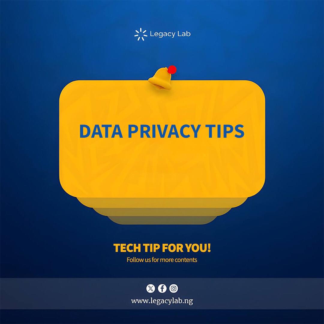 legacylabng's tweet photo. DATA PRIVACY 101.
With the rising tide of data breaches and data privacy issues, you need to be "data privacy savvy.
These tips will go a long way in helping you ensure that you do not fall victim to data breaches as an internet user.
#TechTipsFriday #DataPrivacy #OnlineSecurity https://t.co/scjL9gAaMW