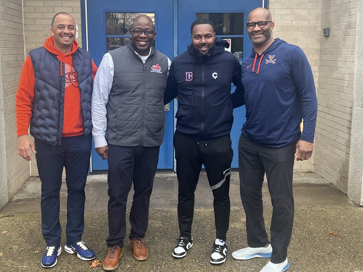 A big thank you to Coach Elliot and Coach Slade from @uvafootball for visiting DENBIGH High School today. Their insightful discussion about our  student-athletes was invaluable and truly inspiring. We appreciate their time, support, and dedication to helping our Football Players