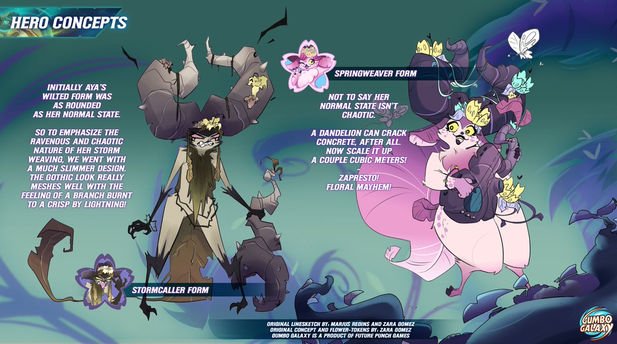 BlookMook's tweet image. Concept art and abilities for Aya Stormhorn! Our games' Healer (If you don't wanna do that you could always blow people up with soul-rending scream ballads)