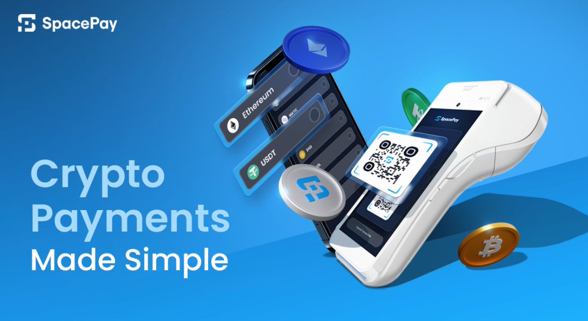 SpacePayLtd's tweet photo. Bring the future of payments to your POS. 🛍✨ 

With SpacePay, accept multiple cryptocurrencies and grow your business without limits. https://t.co/v4UJvwbnjI