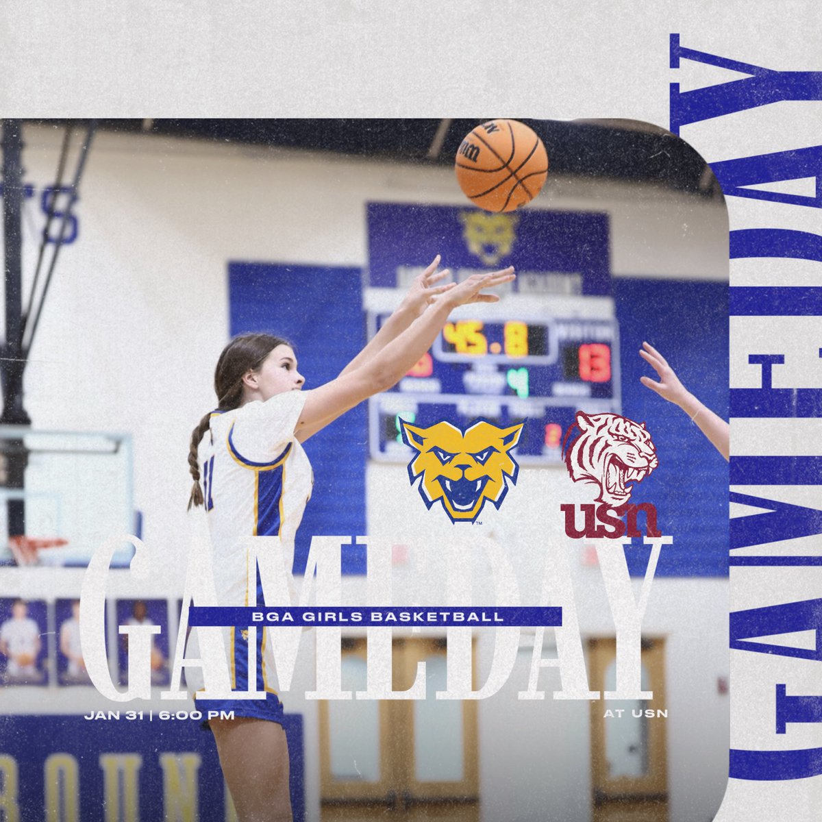 ROAD GAME! The girls are playing at University School of Nashville tonight, tip off is at 6:00pm. Only 3 regular season games left - come support the Wildcats💙💛

🆚 USN
⌚️ 6:00 PM
📍USN
🎟️ gofan.co/event/2295274

#ConquerandPrevail