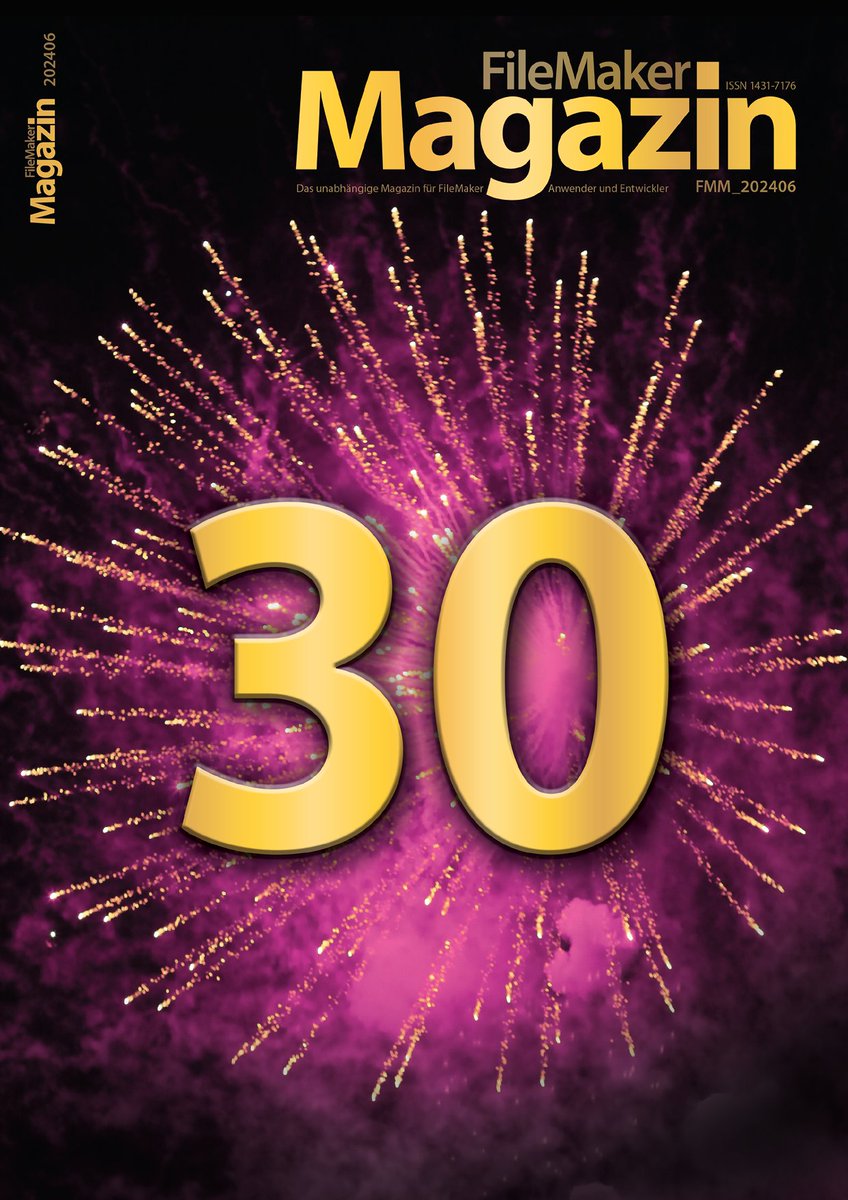 Liebe Follower, wir ziehen uns zum 30-jährigen Jubiläum von dieser Plattform zurück und freuen uns, wenn ihr uns zukünftig auf Instagram, LinkedIn oder unseren Webseiten besucht. Da kann man auch das FileMaker Magazin abonnieren. :) filemaker-magazin.de/neuigkeit/4277