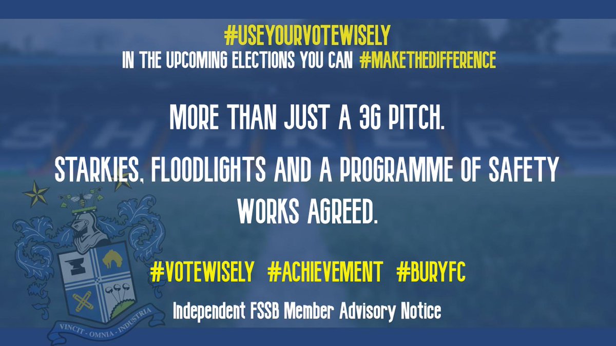 IndFSSB's tweet image. The #Achievement list doesn't stop at a 3G pitch. A dedicated group of skilled volunteers worked tirelessly to renovate Starkies into the facility it is now. We have state of the art floodlights and safety works ongoing to ensure the stadium's future. #VoteWisely #BuryFC