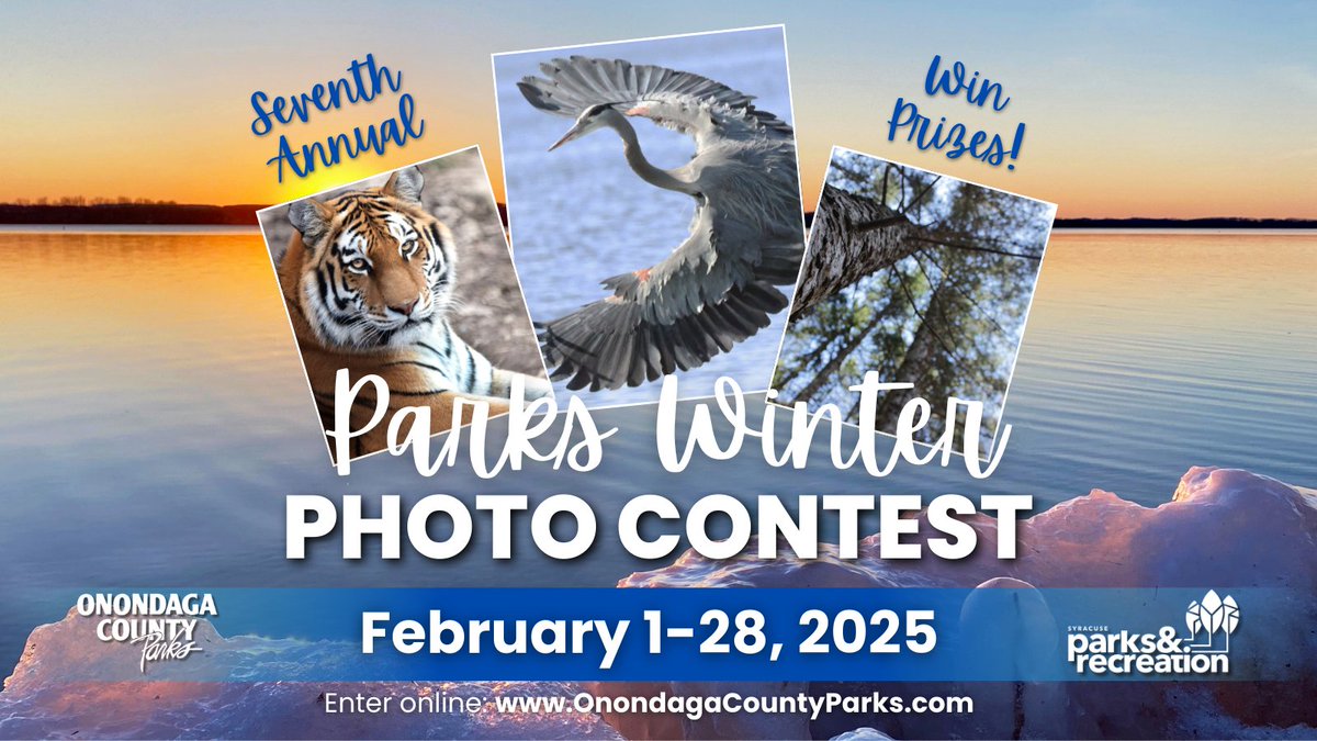 We are excited to announce our 7th Annual Parks Winter Photo Contest! Get out, enjoy your favorite park, either county or <a href="/SyracuseParks/">Syracuse Parks</a>, snap a pic and enter to win prizes!  More info: onondagacountyparks.com/about/winterph…
#onondagacounty #photocontest #winter