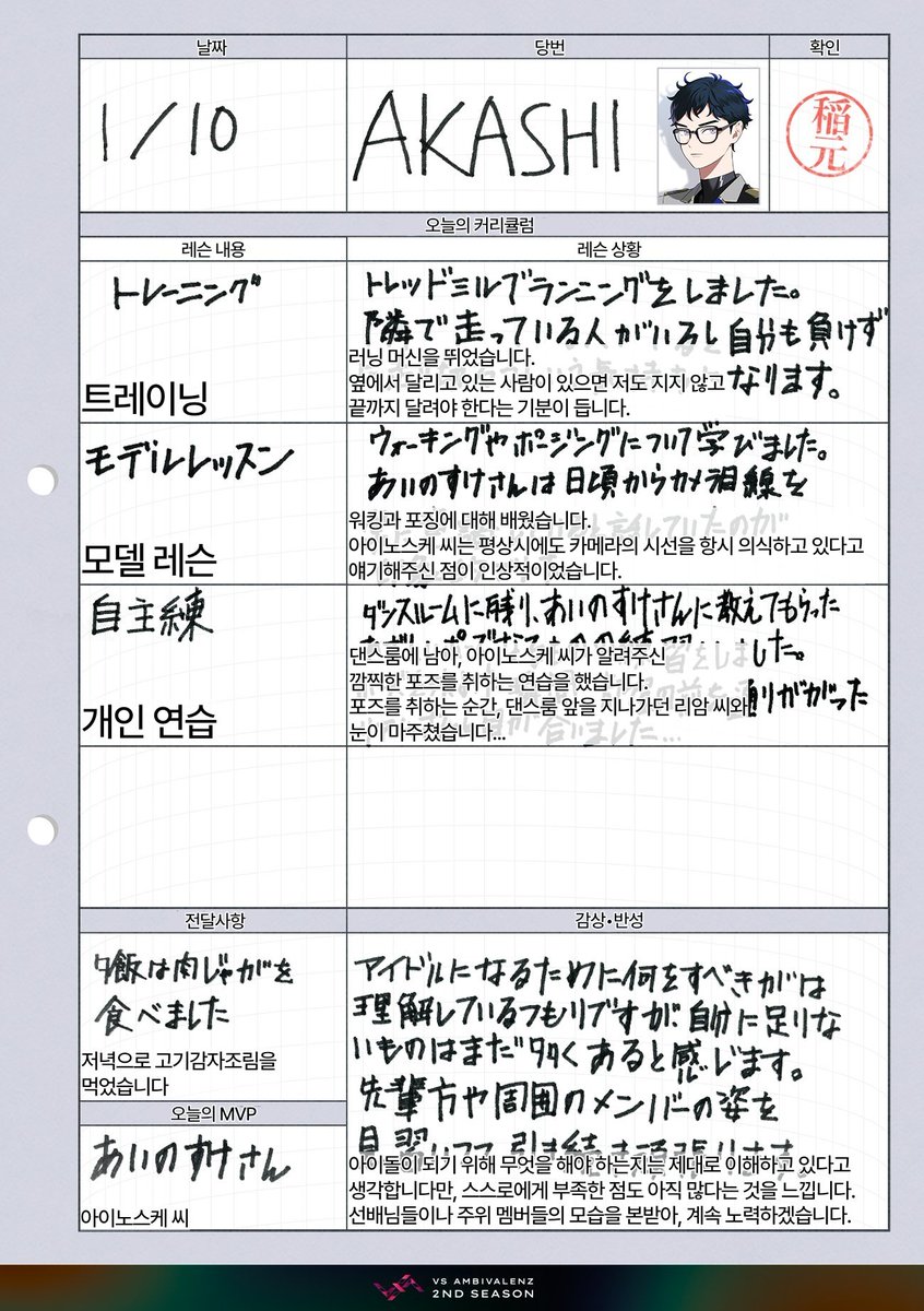 loveveyam's tweet photo. 오늘의 일보, 담당은 아카시 씨입니다.
제출할 때, 「제가 매일 써도 상관없습니다만」이라 말씀하셨습니다. https://t.co/SreVyJFFnO
