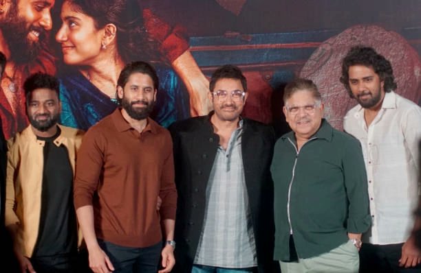 #AamirKhan  #NagaChaitanya #AlluAravind #ChandooMondeti #DeviPrasad at the Thandel trailer launch