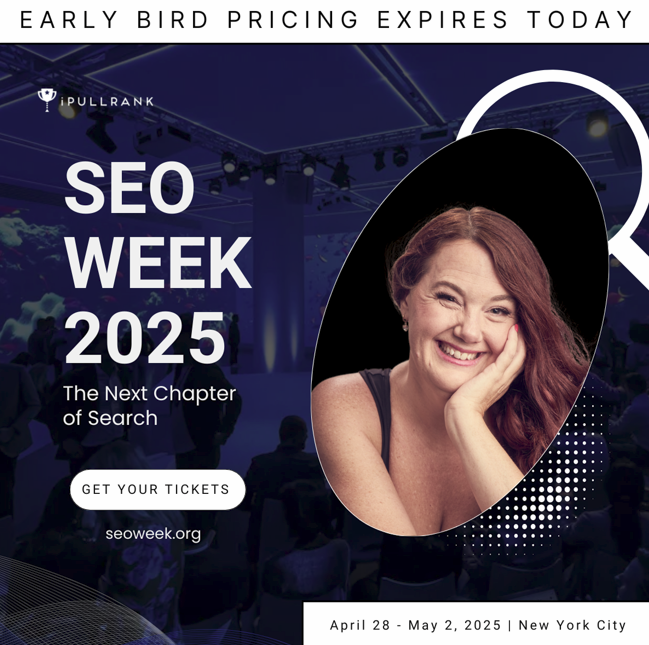 Cindy Krum 📱 (@suzzicks) on Twitter photo Super excited to let you know that I will be speaking at the very first, and very special SEO Week in NYC this year. I already can't wait!!!! 
Get your early-bird ticket now, before they are gone! seoweek.org/?utm_source=li… Super excited to let you know that I will be speaking at the very first, and very special SEO Week in NYC this year. I already can't wait!!!! 
Get your early-bird ticket now, before they are gone! seoweek.org/?utm_source=li…
