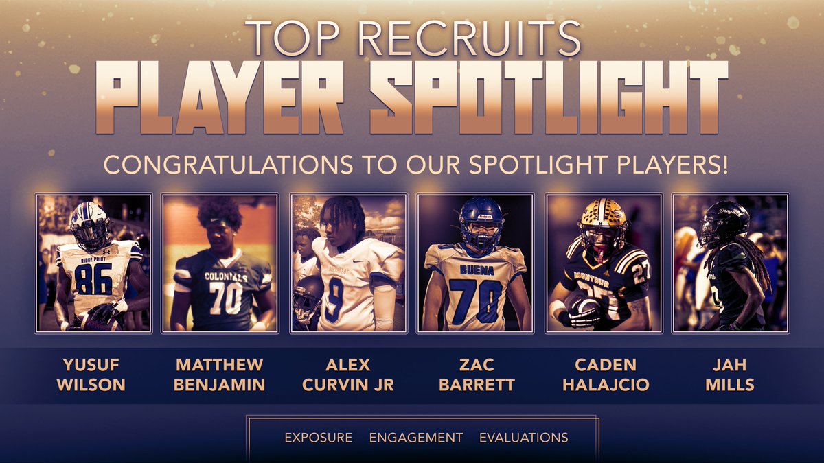 Top Recruits (@toprecruits_fb) on Twitter photo 💥Congrats to today's TOP RECRUITS Spotlight Players
🏈Top Recruits:
-> <a href="/Yusuf_w27/">Yusuf Wilson 4⭐</a>
-> <a href="/BigMatthewBen/">Matthew Benjamin</a>
-> <a href="/CurvinAlexT/">Alex Curvin Jr</a>
-> <a href="/ZacBarret2026/">Zac Barrett</a>
-> <a href="/halajcio/">Caden Halajcio</a>
-> <a href="/JahMCMills/">Jah Mills 4⭐️RB</a>
⚡️Top Recruits Spotlight Recruiting Exposure⚡️
Who's Next?!⚡️🏈 💥Congrats to today's TOP RECRUITS Spotlight Players
🏈Top Recruits:
-> <a href="/Yusuf_w27/">Yusuf Wilson 4⭐</a>
-> <a href="/BigMatthewBen/">Matthew Benjamin</a>
-> <a href="/CurvinAlexT/">Alex Curvin Jr</a>
-> <a href="/ZacBarret2026/">Zac Barrett</a>
-> <a href="/halajcio/">Caden Halajcio</a>
-> <a href="/JahMCMills/">Jah Mills 4⭐️RB</a>
⚡️Top Recruits Spotlight Recruiting Exposure⚡️
Who's Next?!⚡️🏈