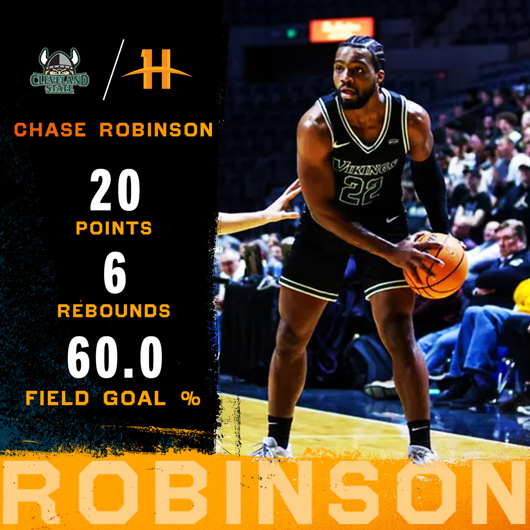 Chase Robinson led <a href="/csu_basketball/">Cleveland State Men’s Basketball 🏀</a> to its 13th straight win on Thursday with a strong performance off the bench! The Vikings are now 17-6 overall and 11-1 in League play.

#OurHorizon 🌇| #HLMBB 🏀