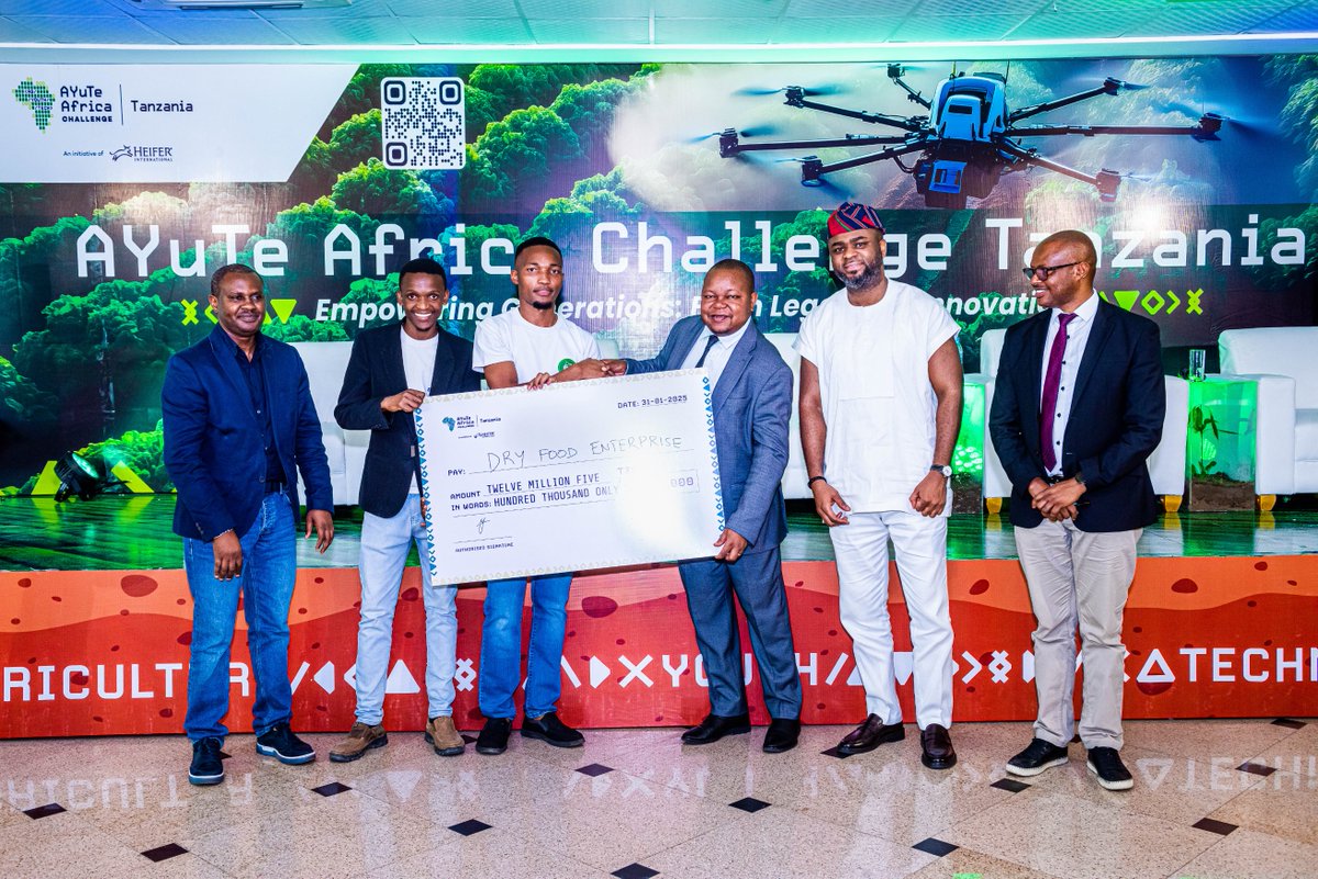 SaharaConsult_'s tweet photo. Congratulations to the winners of the AYuTe Africa Challenge Tanzania 2025! 

🥇 Overall Winner: ML-Animal Nutrition Innovation Centre
🥈 1st Runner-Up: Mbeya Oil Cado
🥉 2nd Runner-Up: Dry Food Enterprises
Your innovations are shaping the future of agriculture &amp; sustainability! https://t.co/RL3FH8yzpq