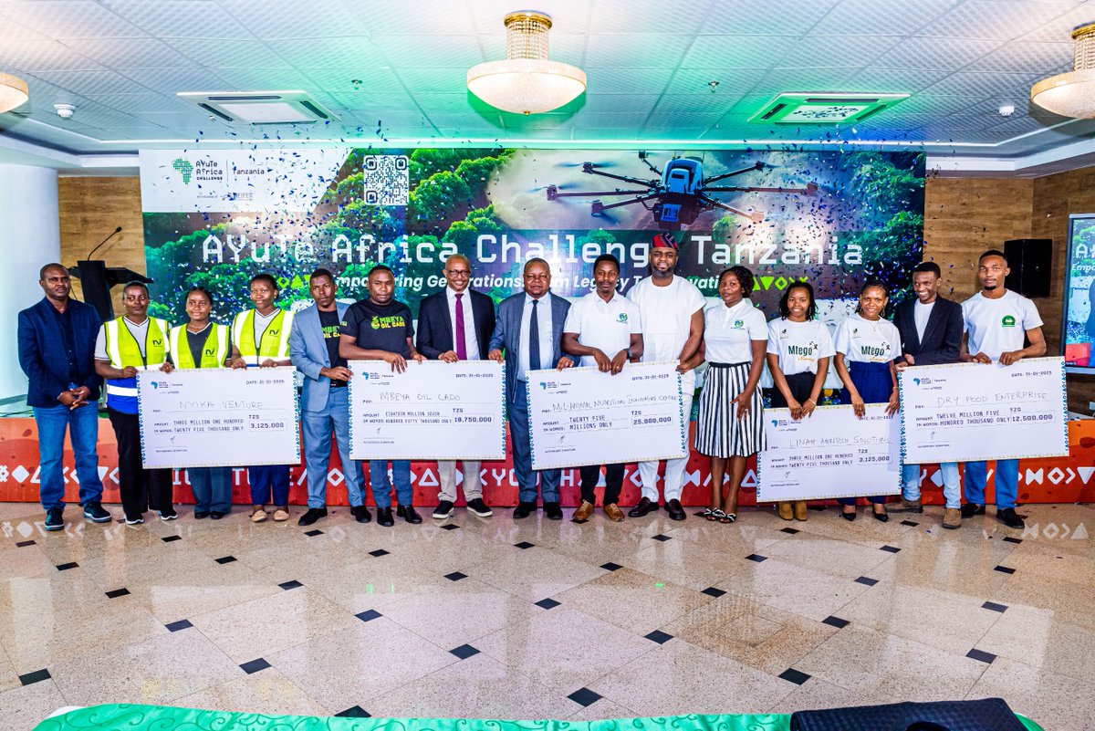SaharaConsult_'s tweet photo. Congratulations to the winners of the AYuTe Africa Challenge Tanzania 2025! 

🥇 Overall Winner: ML-Animal Nutrition Innovation Centre
🥈 1st Runner-Up: Mbeya Oil Cado
🥉 2nd Runner-Up: Dry Food Enterprises
Your innovations are shaping the future of agriculture &amp; sustainability! https://t.co/RL3FH8yzpq