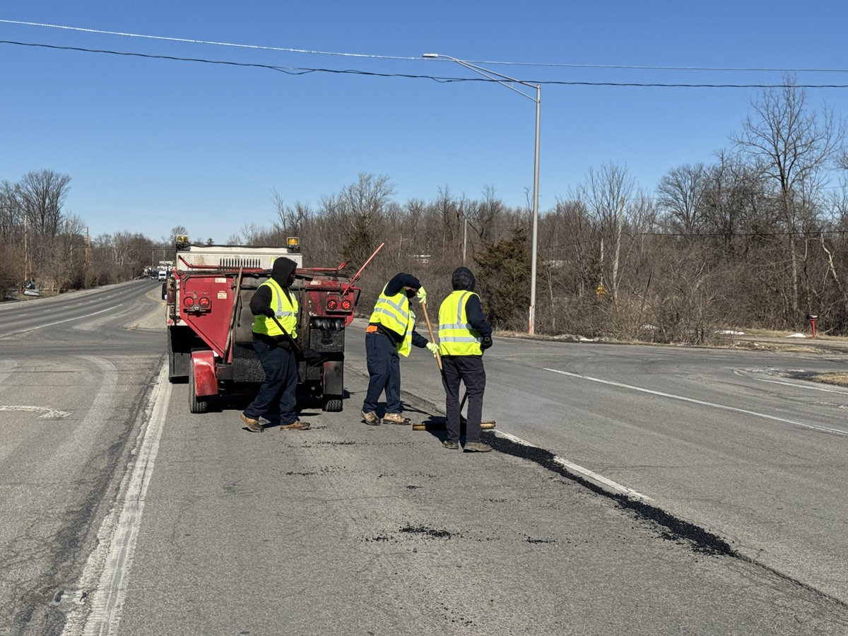 IndyDPW's tweet photo. Indy DPW and AFSCME Local 725 crews have completed a three-day pothole blitz, filling over 16,000 potholes, using more than 330 tons of hot mix, and resolving nearly 900 service requests to keep our streets safe! 🚧 #PotholeBlitz #IndyDPW https://t.co/uC6ZEmkfA1