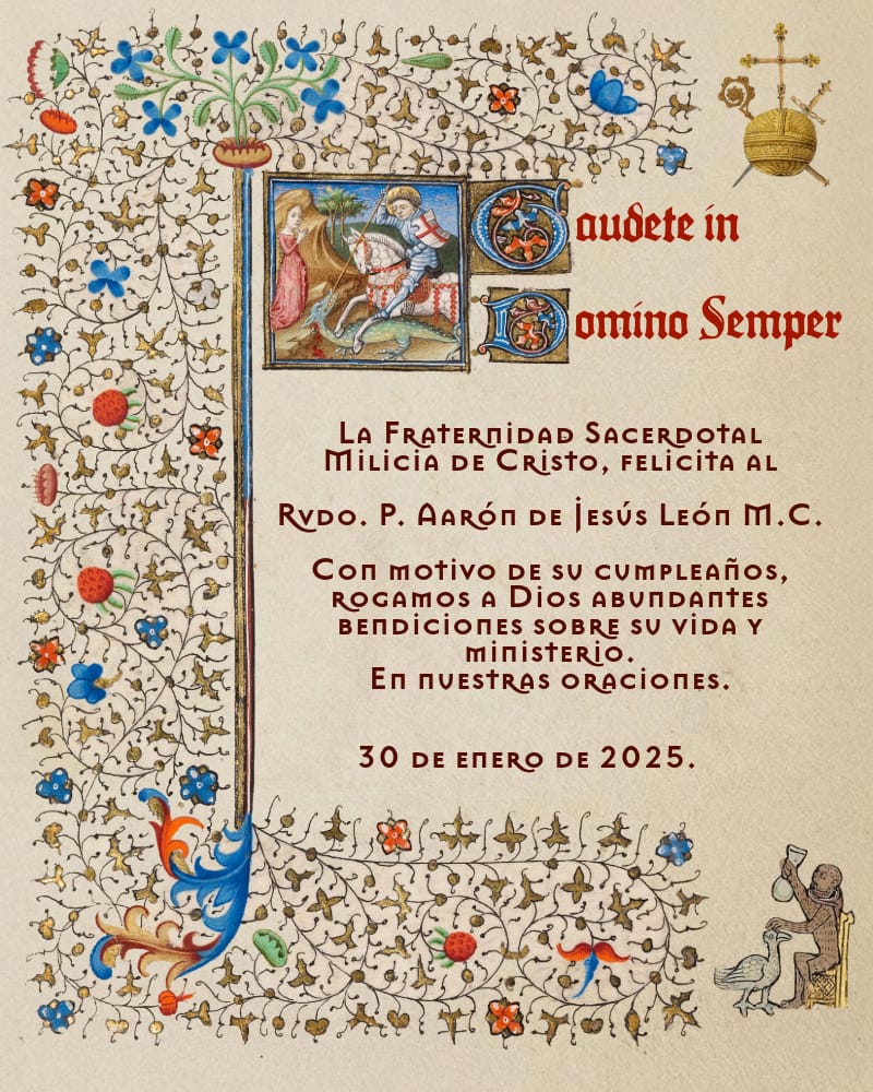 Fraternidad Sacerdotal Milicia de Cristo (@fsmcmx) on Twitter photo 