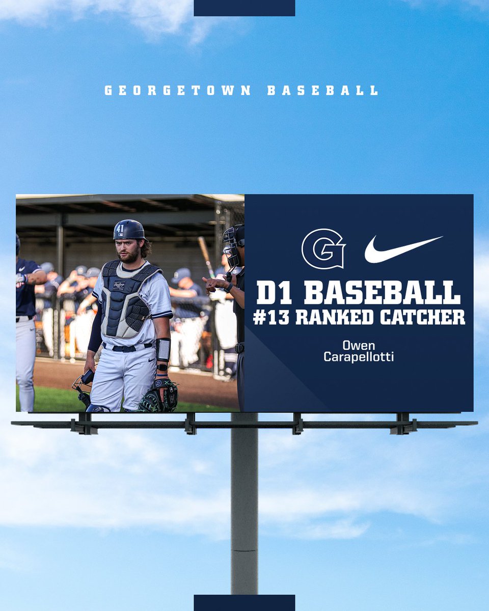 Our guy <a href="/ocarp3/">Owen Carapellotti</a> coming in at #13 on the <a href="/d1baseball/">D1Baseball</a> Top-50 Catchers List💪

#HoyaSaxa