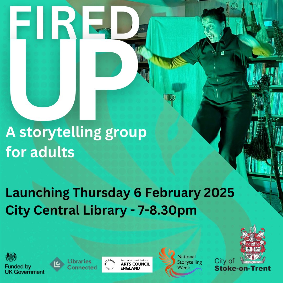 #NationalStorytellingWeek starts tomorrow! To celebrate we are launching our brand new Storytelling Circle - Fired Up! - at City Central Library (Hanley) on Thursday 6 February 7-8.30pm 
We'd love to see you there!