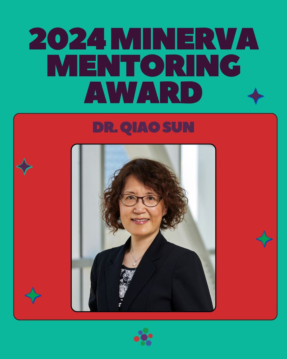AWSN is honored to present the 2024 Minerva Mentoring Award to Dr. Qiao Sun! The Minerva Mentoring award recognizes significant contributions towards the mentoring of women of all ages. Thank you Dr. Sun for supporting and mentoring those in STEM.