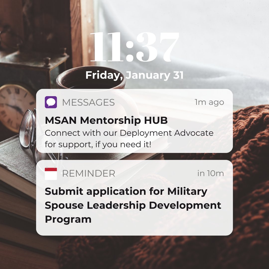 For those looking for Deployment Advocate support, head over to our Mentorship HUB.
🔗 ow.ly/EpjL50UAb9h

And don't forget to submit your application for our MSLDP Program!
🔗ow.ly/ZLmK50UAb9g

#MSANMentorship #MilitarySpouseSupport