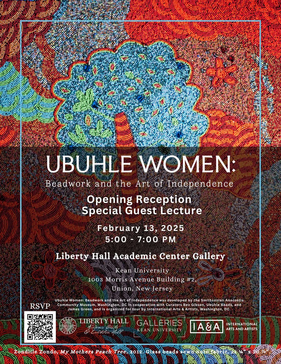 Join us on February 13, 2025, from 5–7 PM  for the opening reception and special guest lecture for Ubuhle Women: Beadwork and the Art of Independence.  

RSVP now using the link in our bio 

#ubhulewomen #galleriesatkean #keanuniversity