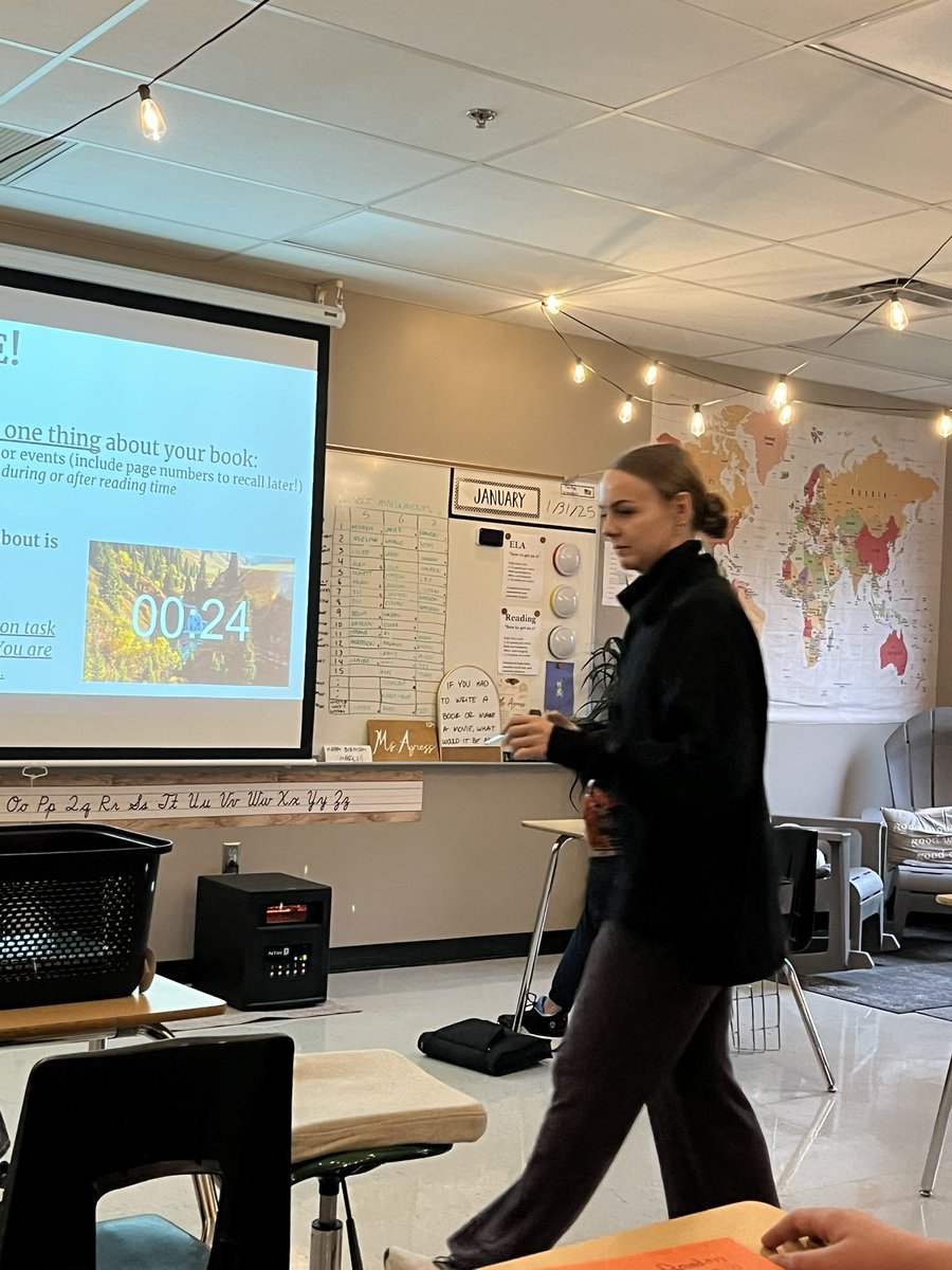 Teacher Spotlight of the Week goes to Ms. Agness teaching Reading to our 8th Grade students.  #GoPanthers