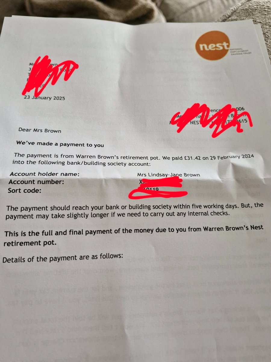 linzinwoz76's tweet photo. @nestpensions husband passed 2022. This was a final payment last year! Why send this letter? It causes upset. I contacted you and asked for letters to stop coming. Then this today!! Stupid a year on!! Have some thought for bereaved!! https://t.co/VKLhuJTpae