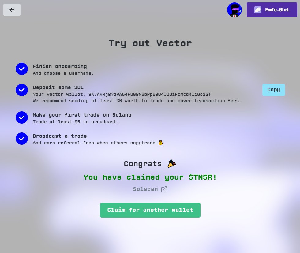 Thanks for smooth claim <a href="/TensorFdn/">Tensor Foundation</a> <a href="/VECTORDOTFUN/">VECTOR</a>