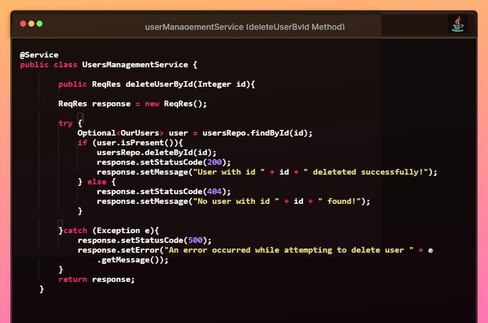 coding_robin's tweet photo. day 9
- made progress on userManagementSystem(backend); created service method to
1. update a user (put request)
2. delete a user from database (delete request)
productive
#30DaysOfLockIn #java #JWT #springboot #SpringSecurity https://t.co/NtPcyCOPcR