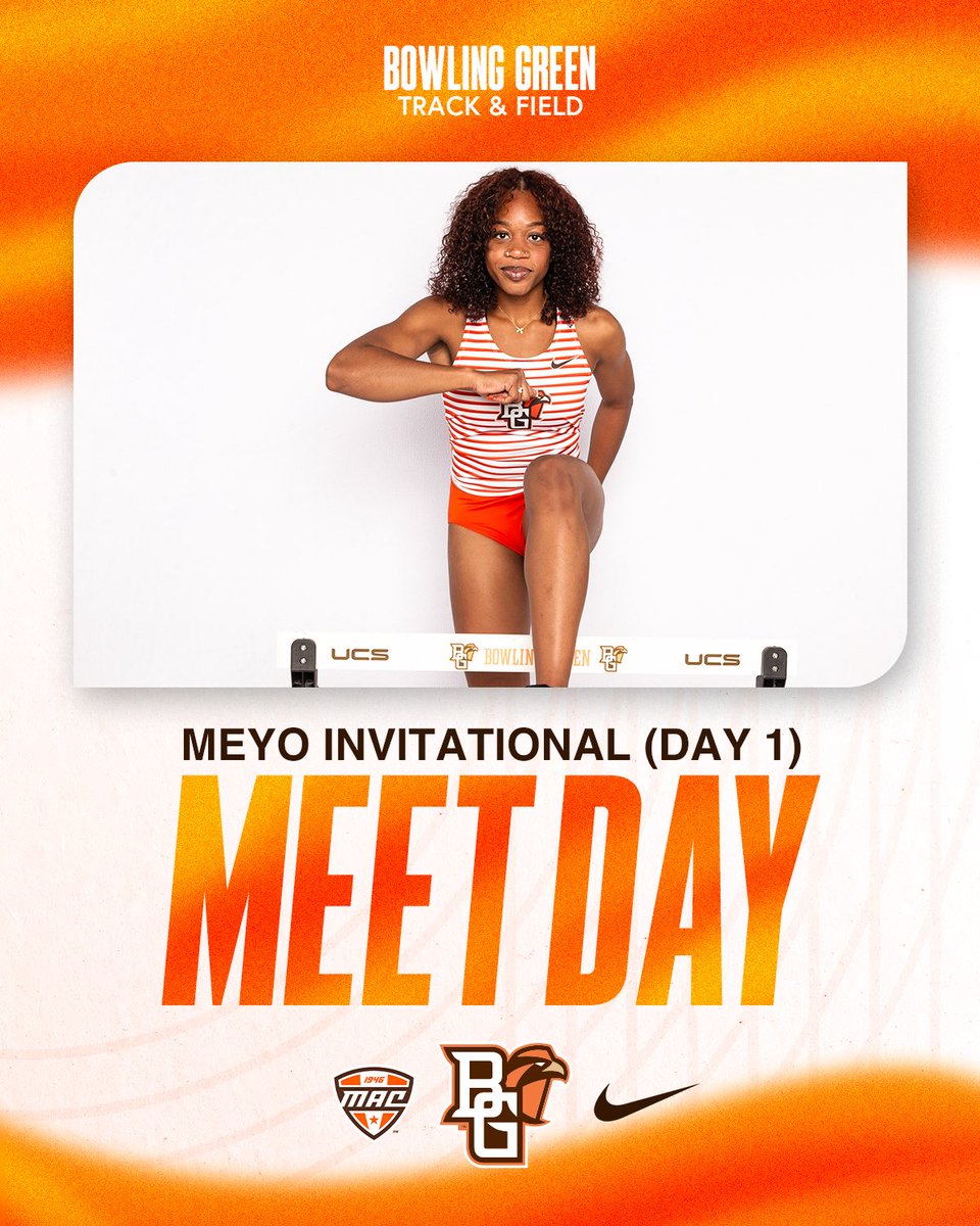 Bowling Green heads to Notre Dame for the Meyo Invitational! 🟠🟤🦅

Meyo Invitational
📍South Bend, IN
⏱️ 3pm Field Events
⏱️ 4:15pm Running Events
📊 Live Results Link in Bio