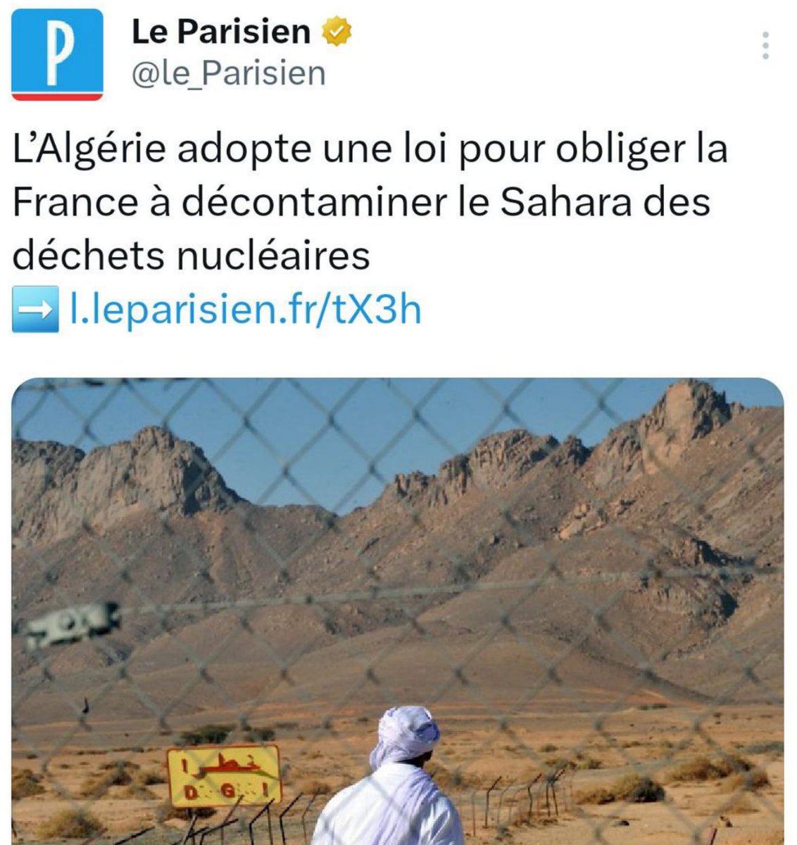 SVP on peut avoir une loi pour obliger l'Algérie à décontaminer la France des déchets qu'elle nous envoie ? 🙏
