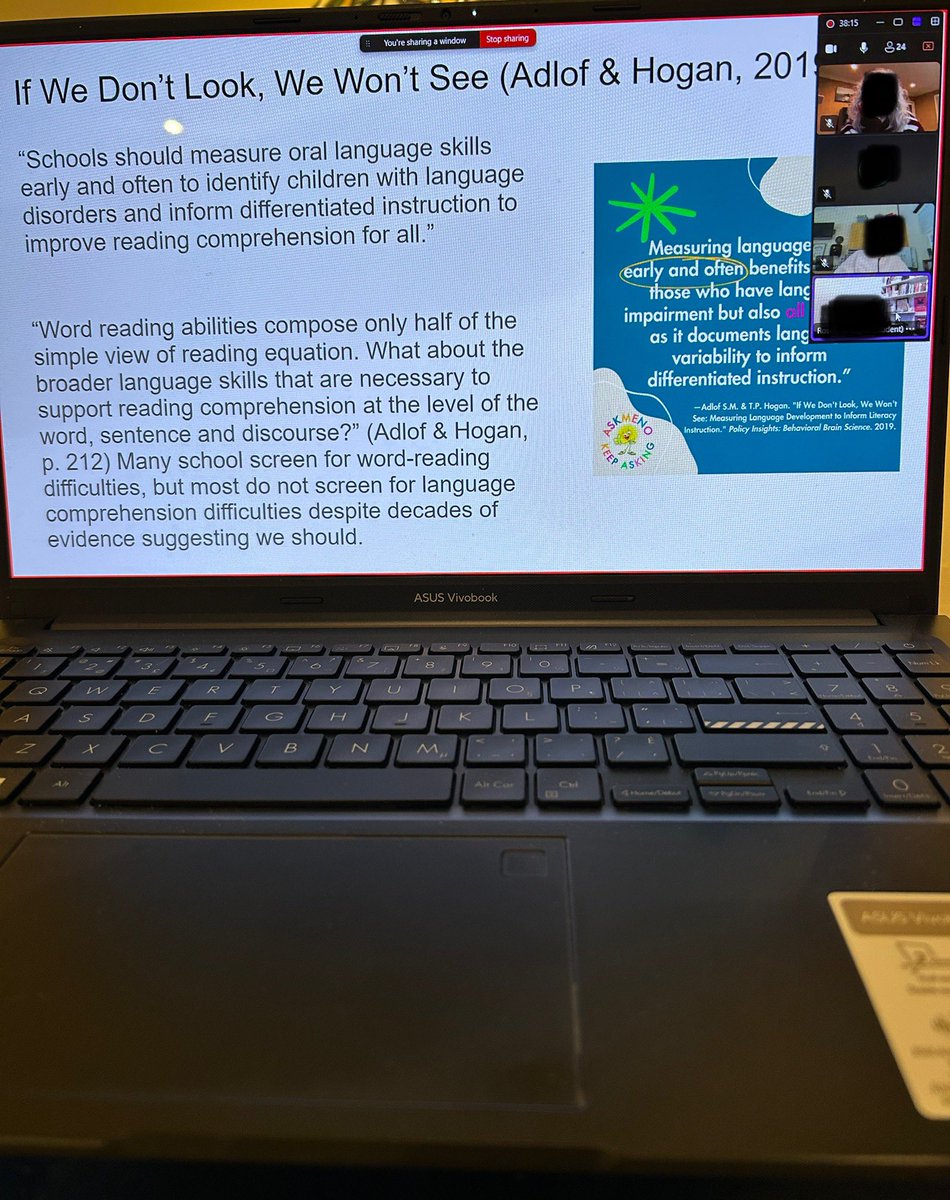 Last night in my Emergent Literacy class at VI University, we discussed the essential role of Language Comprehension in the reading and writing process.  We also addressed the elephant in the room: why are we not screening students for LC difficulties the same way we’re screening