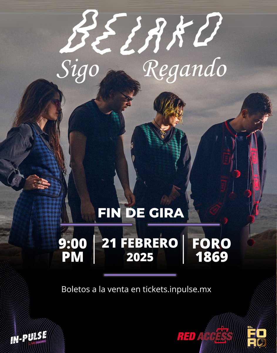 México, volvemos ❤️ Nos vemos el 21/02 en CDMX en el <a href="/Foro1869/">Foro 1869</a>

Boletos en tickets.inpulse.mx/event/belako