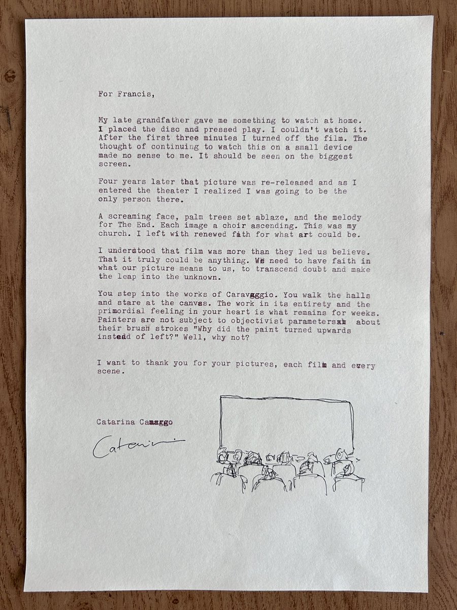 cacmrg's tweet image. letter i wrote to francis ford coppola when i gave him “the megalopolis of tomorrow” painting last year. hope he read it.