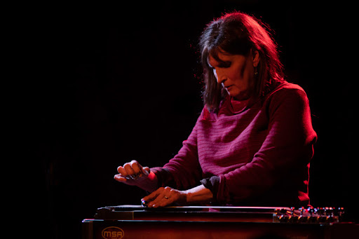 Incredibly tragic news of Susan Alcorn's passing. I had the honor of sharing two bills with her this past weekend, and appreciated everything she did: her sublime artistry; her speaking about her repertoire, and especially about music a protest; and her kind, warm, easygoing way.