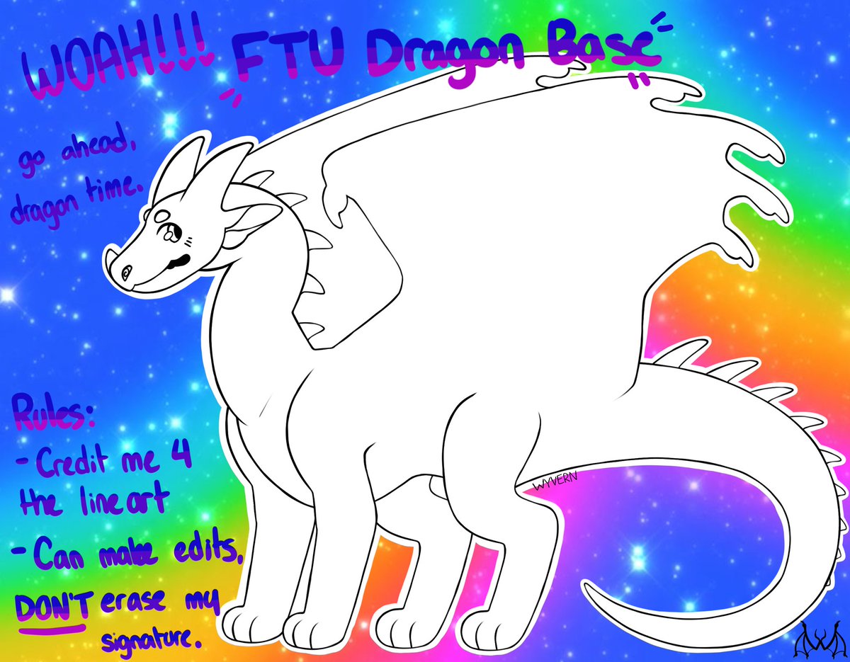 BBUGVERN's tweet photo. Woa!! Look a FTU dragon base!
Thought I’d make something simple for my first ever base. Please follow the rules <3
Also don’t use my base for weird NSFW art. You will be blocked and blacklisted!
#ftubase #dragon #dragonbase https://t.co/6lDJ21PmMw