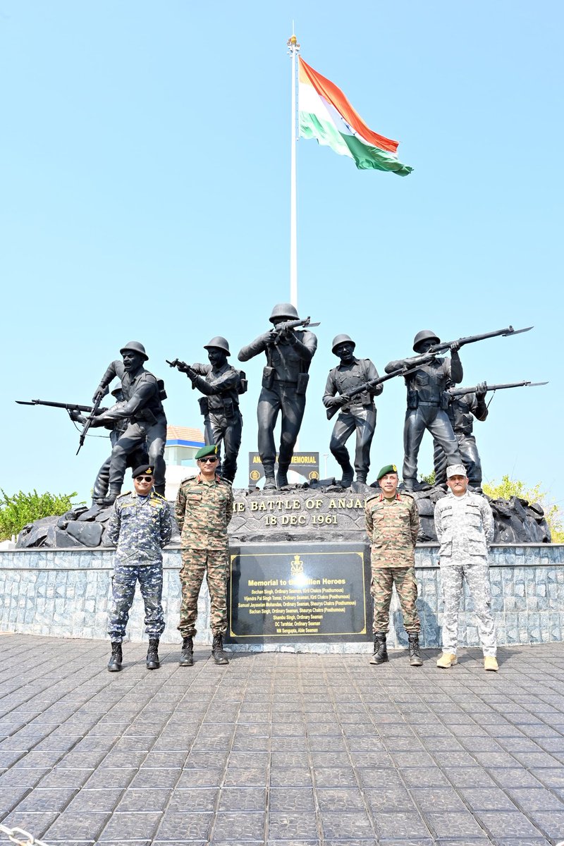 RakshaSamachar's tweet photo. #TROPEX25 – Showcasing Joint Combat Readiness
Senior military leadership, including Lt Gen Johnson P Mathew (CISC), Lt Gen NS Raja Subramani (VCOAS), Vice Adm K Swaminathan (VCNS), Air Mshl SP Dharkar (VCAS), and Lt Gen Ajay Kumar (DG Infantry), embarked on Indian Navy ships to witness the Joint Phase of #TROPEX25 off the West Coast (30-31 Jan 2025).
Operating from INS Vikrant, INS Visakhapatnam, INS Satpura & INS Jalashwa, they observed dynamic naval operations, including missile, gun & rocket firings, anti-submarine drills & an air power demo featuring Mig-29K & helicopters.
They also witnessed an amphibious landing by Indian Army troops, including Bunker-Busting drills, Combat Free Fall by MARCOS & troop landings via LCM & LCA, culminating in a beachhead establishment.
During their visit to Karwar Naval Base, they reviewed ongoing infrastructure development and lauded the Indian Navy’s role in securing the Indian Ocean Region.
#IndianNavy #IndianArmy #IndianAirForce #JointOperations #MissionReady #MaritimeSecurity #INSVikrant #TheatreLevelExercise #AmphibiousWarfare @indiannavy @IndiannavyMedia