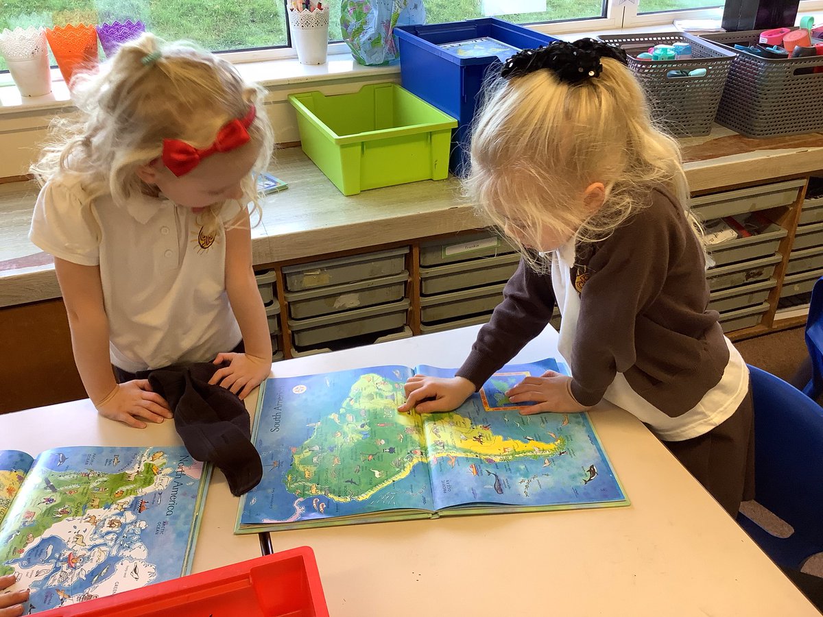 We have been thinking about ‘What is the world?’ by using a globe, atlas, map, Google Earth and satellite images.