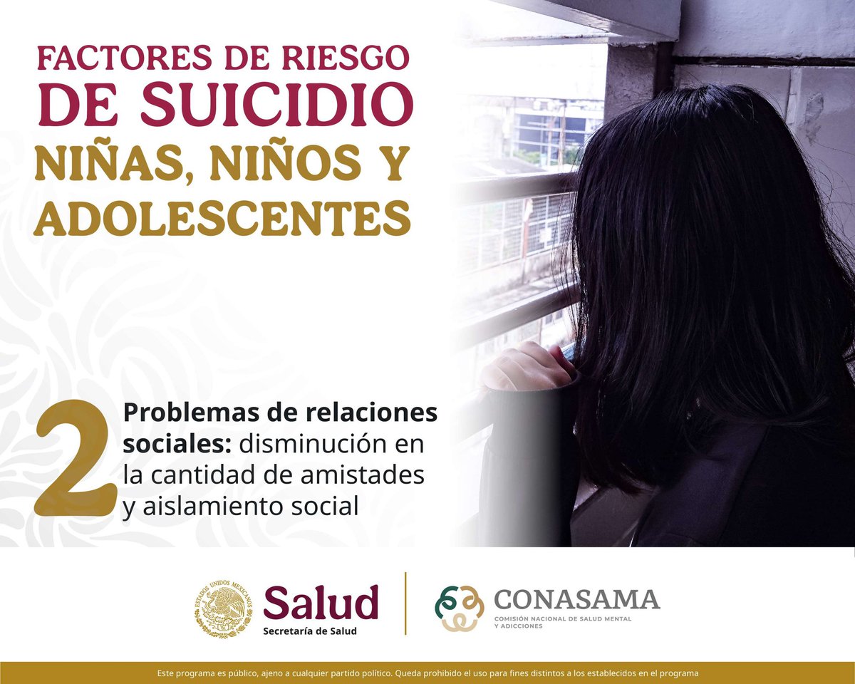 CMontemorelos's tweet photo. La presión social junto a la falta de autoestima en las y los menores, puede provocar problemas en su salud mental.
El suicidio es una problemática que debe visibilizarse con el objetivo de ser prevenido. https://t.co/SJlwQU9FR8