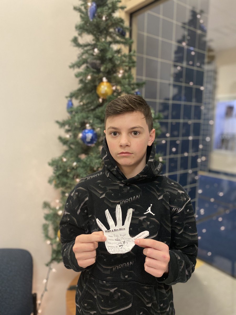Congratulations to Brody Wright for being the High Five Bee Hive recipient today. Brody earned a High Five for helping another student and showing kindness!