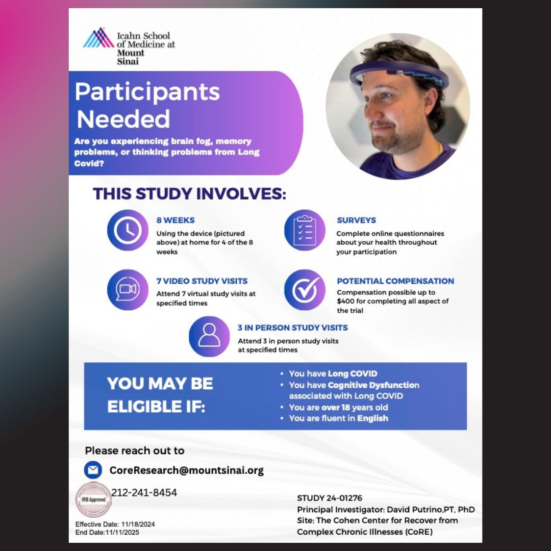 Our upcoming trial will evaluate the feasibility of Microtesla Magnetic Therapy (MMT) for addressing cognitive challenges in individuals with #LongCOVID. We are studying those with moderate to severe cognitive impairment.