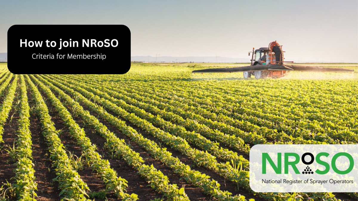 Am I eligible to join NRoSO?  Membership is available to plant protection product sprayer operators who hold an appropriate "specified certificate" (certificate of competence)

More information here bit.ly/3nzMoA8