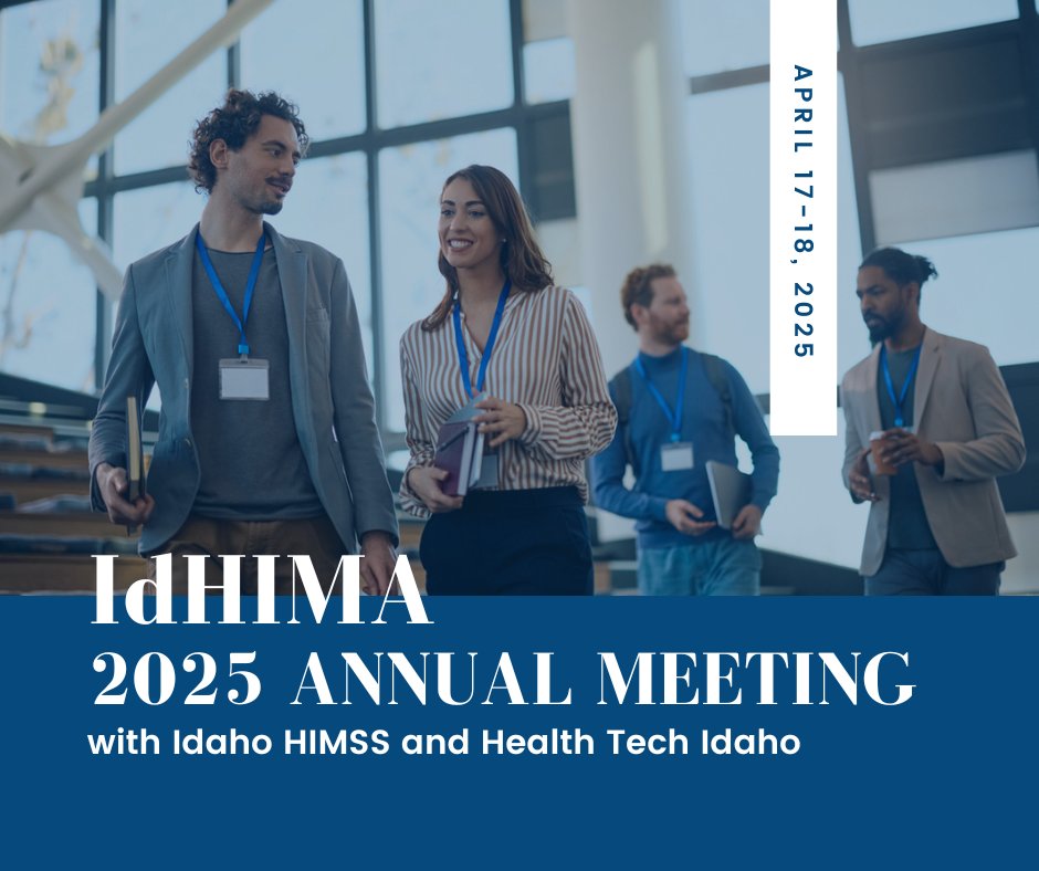 id_hima's tweet photo. Register for the 2025 IdHIMA Annual Meeting in Partnership with Idaho HIMSS and Health Tech Idaho - Transforming Healthcare. NEW Early rate ends February 7, 2025. Go to https://t.co/CPPHHVpwwT.
#IDHIMA https://t.co/m3012oxrjE
