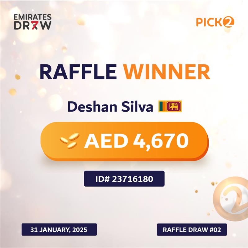 emiratesdraw's tweet photo. Say hello to our #EDPICK2 raffle winner! ๐
Buy your tickets now at https://t.co/mix9Q5Jzfl & 2X your chances to win the Guaranteed Growing Prize.
#EmiratesDraw #ForABetterTomorrow #Global https://t.co/m9GYlBolfs