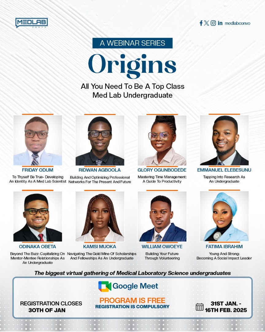 Medlabconvo's tweet image. #ORIGINS begins today! 

Just a few hours to the biggest transformative event for every MLS student. Are you ready?

If you&apos;re yet to register, this is your final chance to join the train. 
Register now and be a part of the experience. 

medlabconvo.com/programs/0

#LetsTalkMedLab