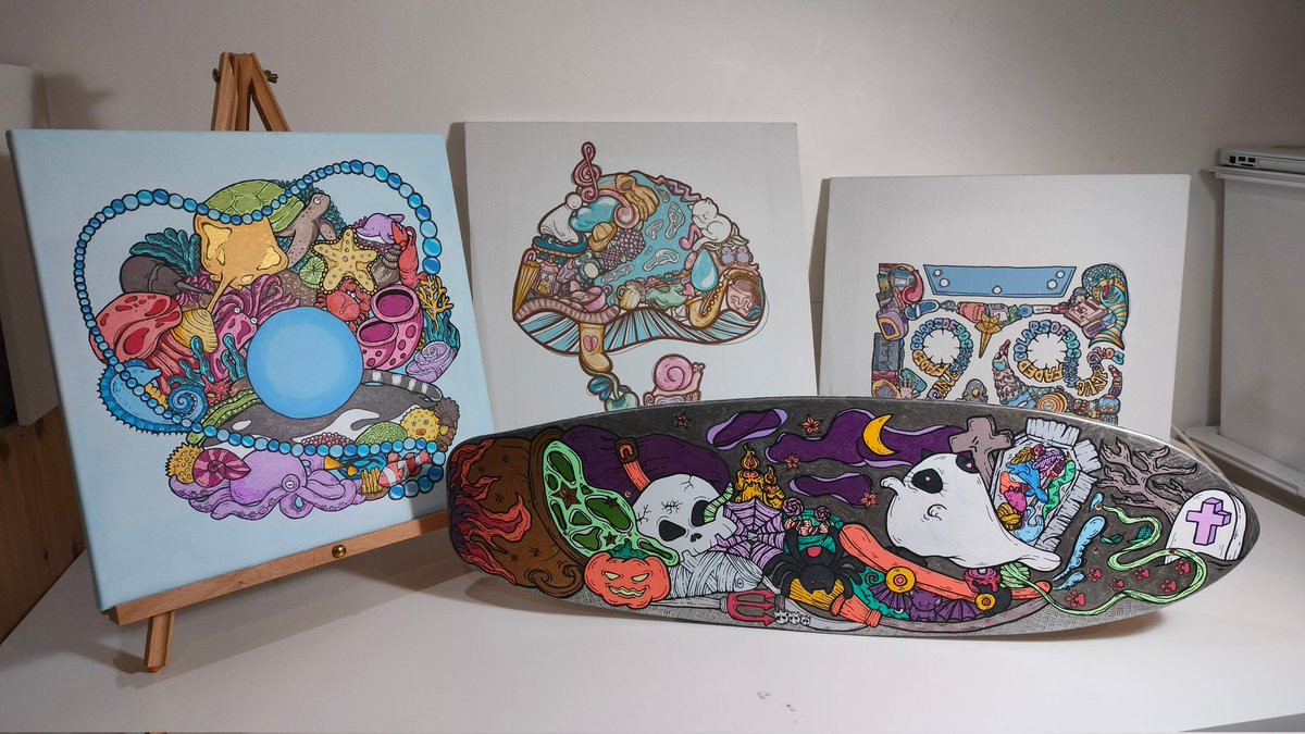 I will be showcasing these pieces of my art at The Pancakes &amp; Booze Art Show coming up on February 1st at The Warehouse Talat Noi. 
19:00-24:00 

See you tomorrow 😉

#pancakesandbooze #pancakesandboozebangkok