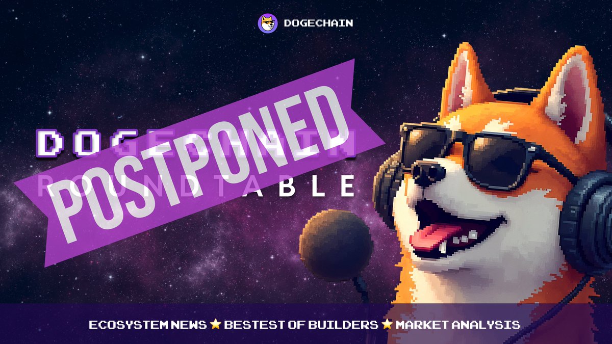 DogechainFamily's tweet photo. Shibes, we're postponing this week's Roundtable to next Friday. 

We'll gather new guests and speakers for the next episode, so make sure you don't miss it!

There's also some new AI alpha coming, stay tuned. https://t.co/5ZgWB5M4ee