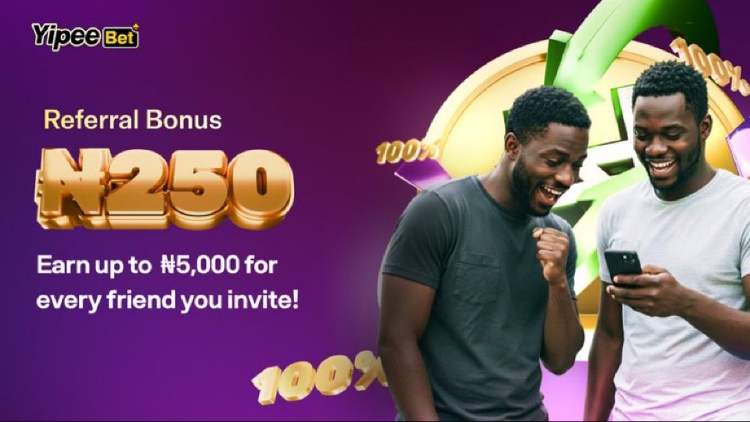 njamasi_'s tweet photo. Turn referrals into cash! Bring your friends along & get N250 bonus per referral. Itโs time to earn while you play. #YipeeBonus https://t.co/JTx5vjR0DE