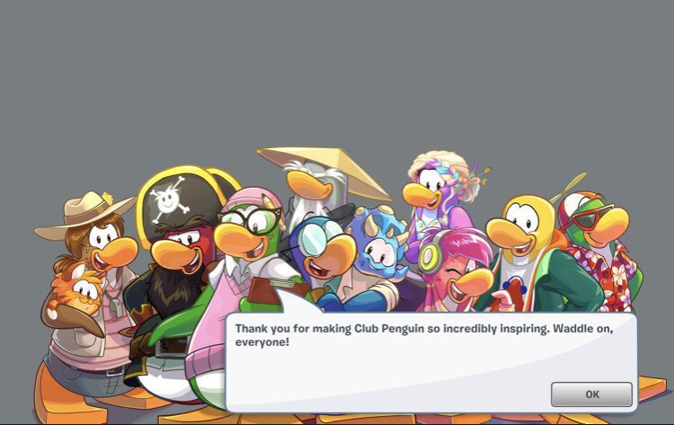 ThatPenguinGame's tweet photo. 8 years ago today, the Waddle On Party started. The final farewell Party in Club Penguin’s history. Penguins could test their knowledge with trivia, fill out a memories page, and, at long last, tip the Iceberg. https://t.co/z2fqf6S8VJ