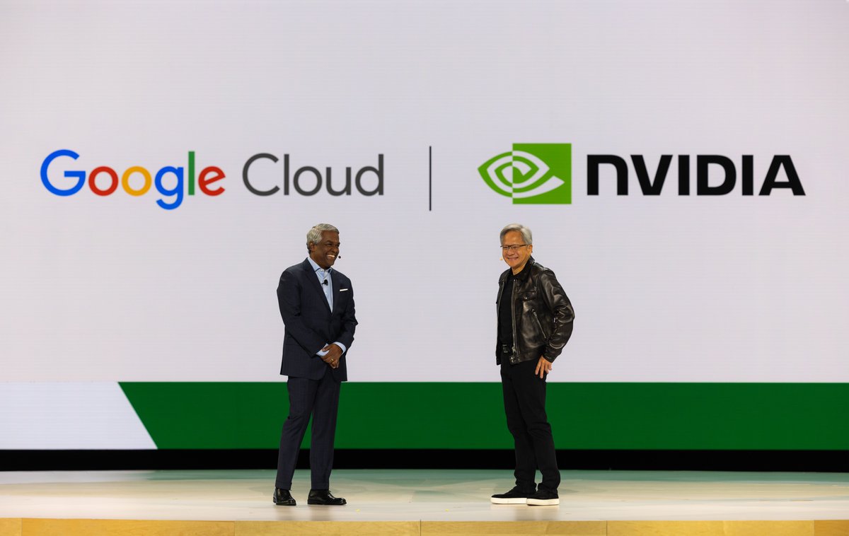Stocktwits's tweet photo. $GOOGL announced that it is integrating $NVDA Blackwell GPUs into Google Cloud, with a preview of A4 VMs now available https://t.co/5wAn24l33Z