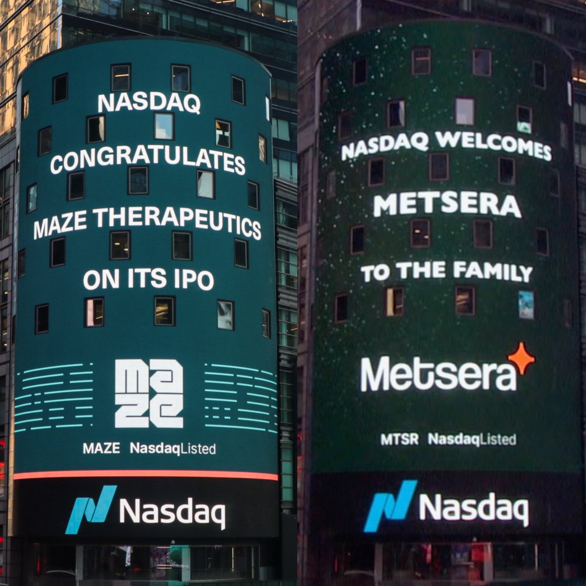 1ABMedia's tweet image. It’s an IPO doubleheader today!!! So proud of @MazeInBiotech $MAZE and @MetseraInc $MTSR (both companies we launched and have supported since well before Day 1) on achieving this important milestone, and our incredible account teams that have supported them!!!